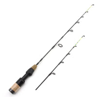 Heavy Duty Winter Ice Fishing Rod & Reel Combo – Carbon Fiber Ice Fishing Pole Set with 2 Tips