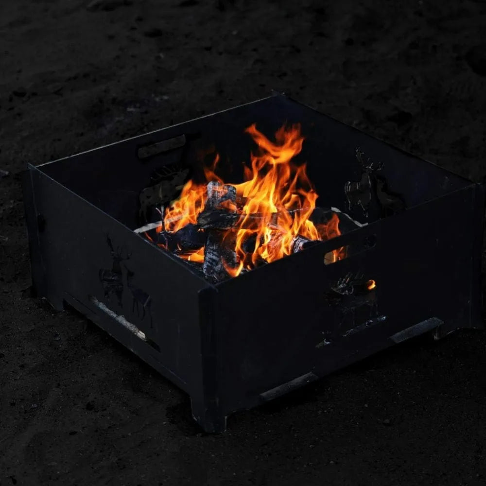 Fire Pit 25 Inch Outdoor Outside Wood Burning Portable Firepit Log Stove Fireplace for BBQ Camping Campfire Bonfire Backyard