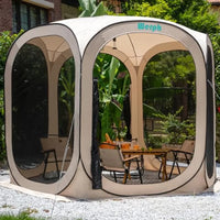 10x10 FT Pop Up Screen Tent Gazebo – Mosquito Netting, UV Resistant Waterproof Canopy for Backyard & Outdoor Use