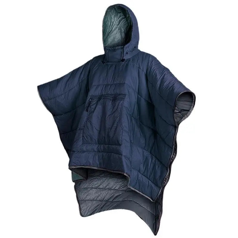 Unisex Wearable Sleeping Bag Poncho – Waterproof Windproof Hooded Camping Blanket for Travel & Outdoor Adventures