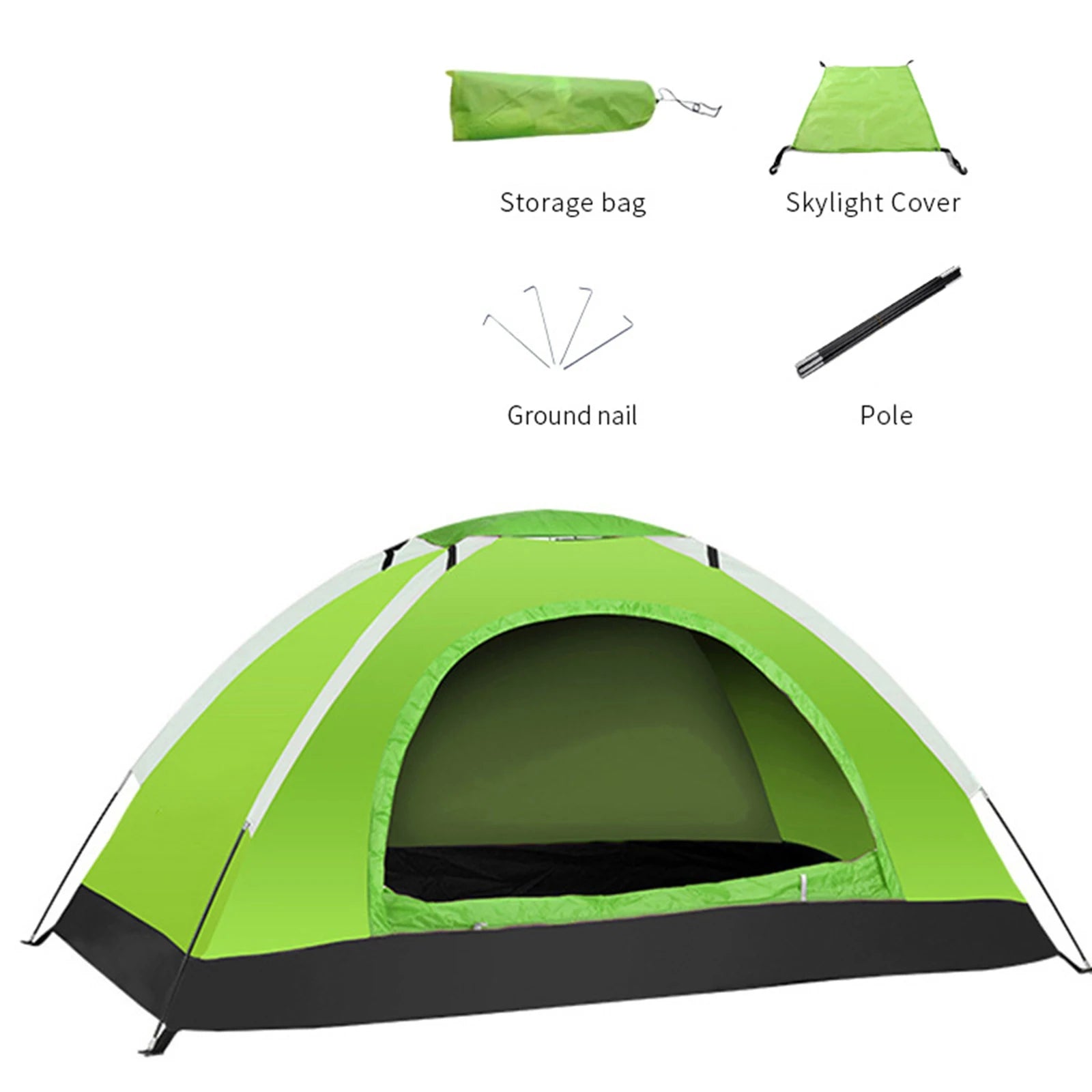 Ultralight 1-2 Person Camping Tent – Single Layer Portable Hiking Tent with Anti-UV Coating for Backpacking