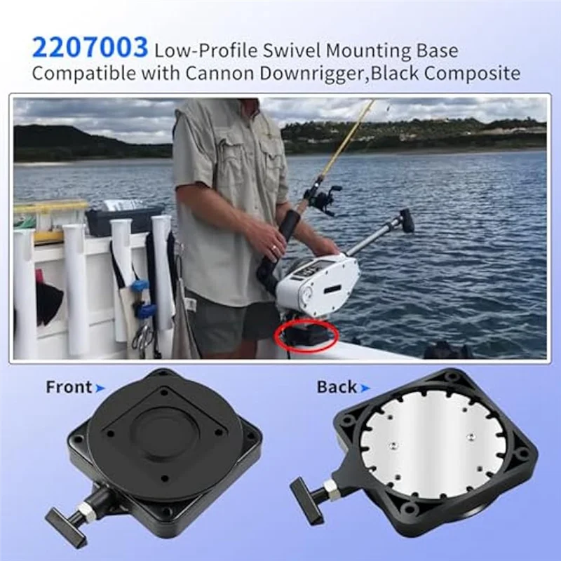 Adjustable Low Profile Swivel Mount Base – Heavy Duty Downrigger Mounting Base