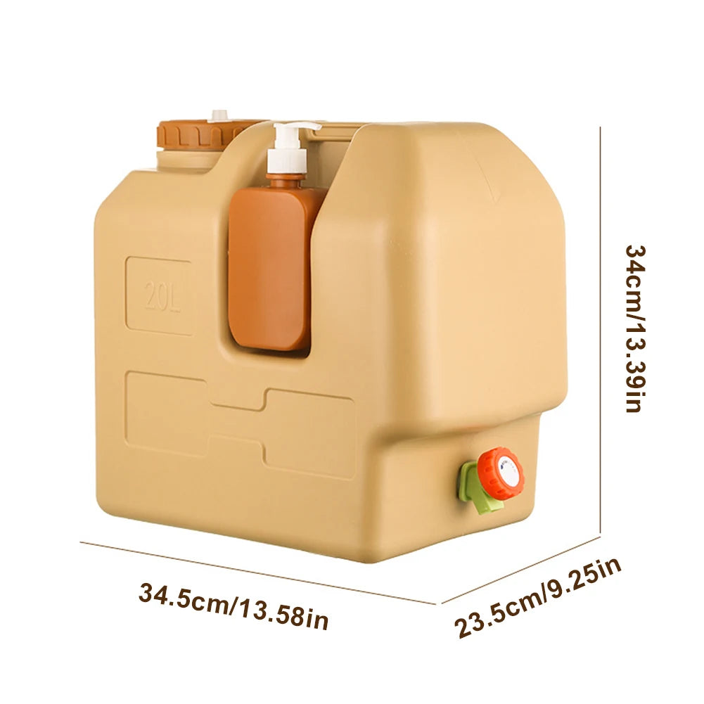 15/20L Water Bucket Large Capacity Portable Camp Water Bag with Detachable Faucet No Leakage for Camping Fishing Picnic Hiking