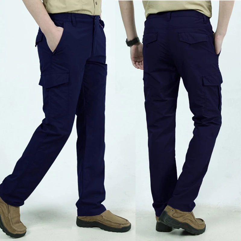 Men’s Lightweight Waterproof Cargo Pants – Quick Dry Tactical Trousers for Camping & Outdoor Use