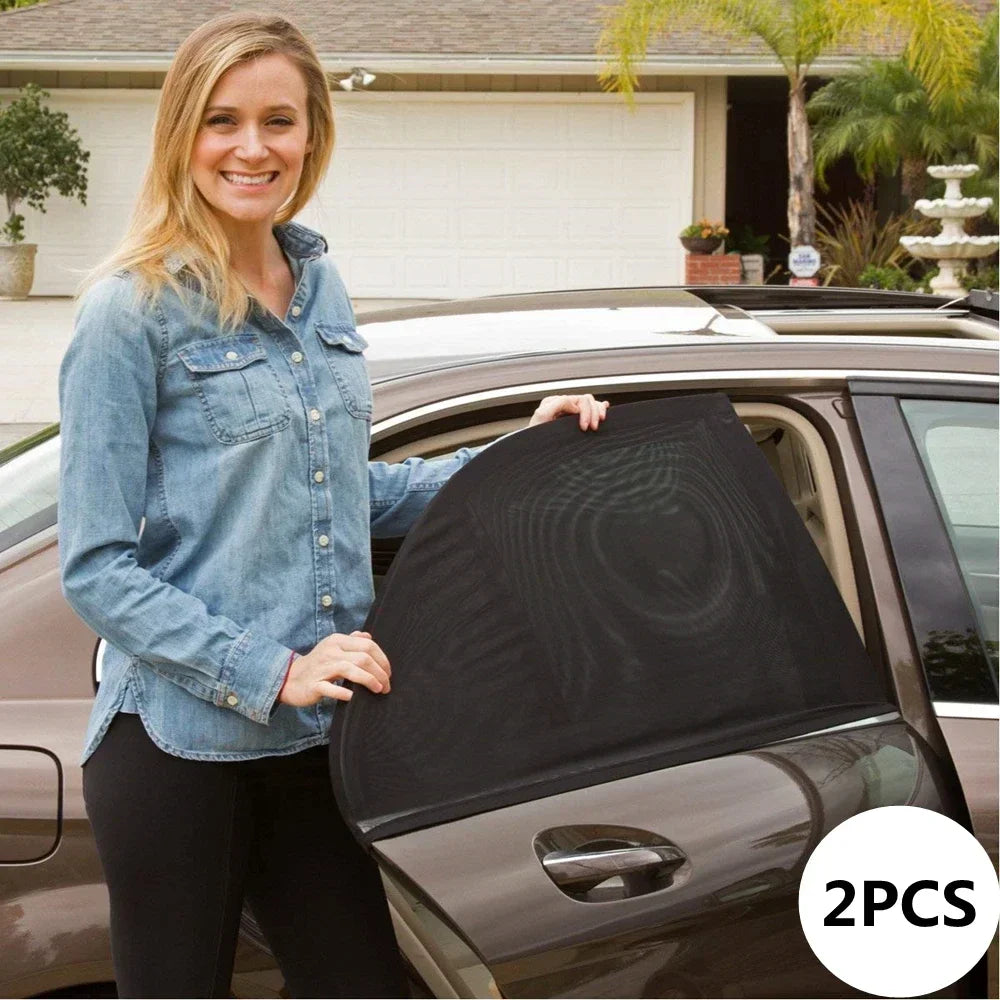 2PCS/4PCS Car Window Sunshade Mosquito Net Set – Breathable UV Protection Screens for Front & Rear Windows