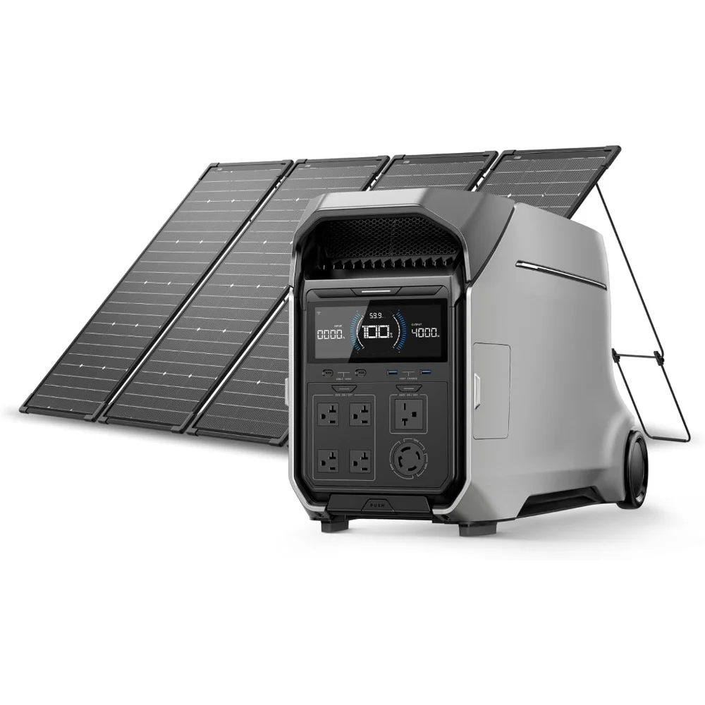 4096Wh Portable Power Station – 4000W AC Output, 120V/240V LFP Battery, Expandable to 48kWh Solar Generator for Whole Home Backup