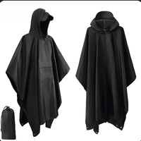 3 In 1 Outdoor Raincoat Hooded Sleeve Waterproof Rain Poncho Motorcycle Rain Cover Camping Hiking Travel Rainwear