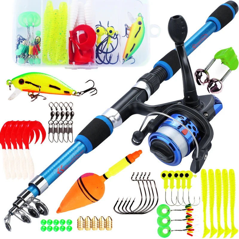 Heavy Duty Telescopic Fishing Rod & Reel Combo – Portable Full Fishing Kit (1.8M)