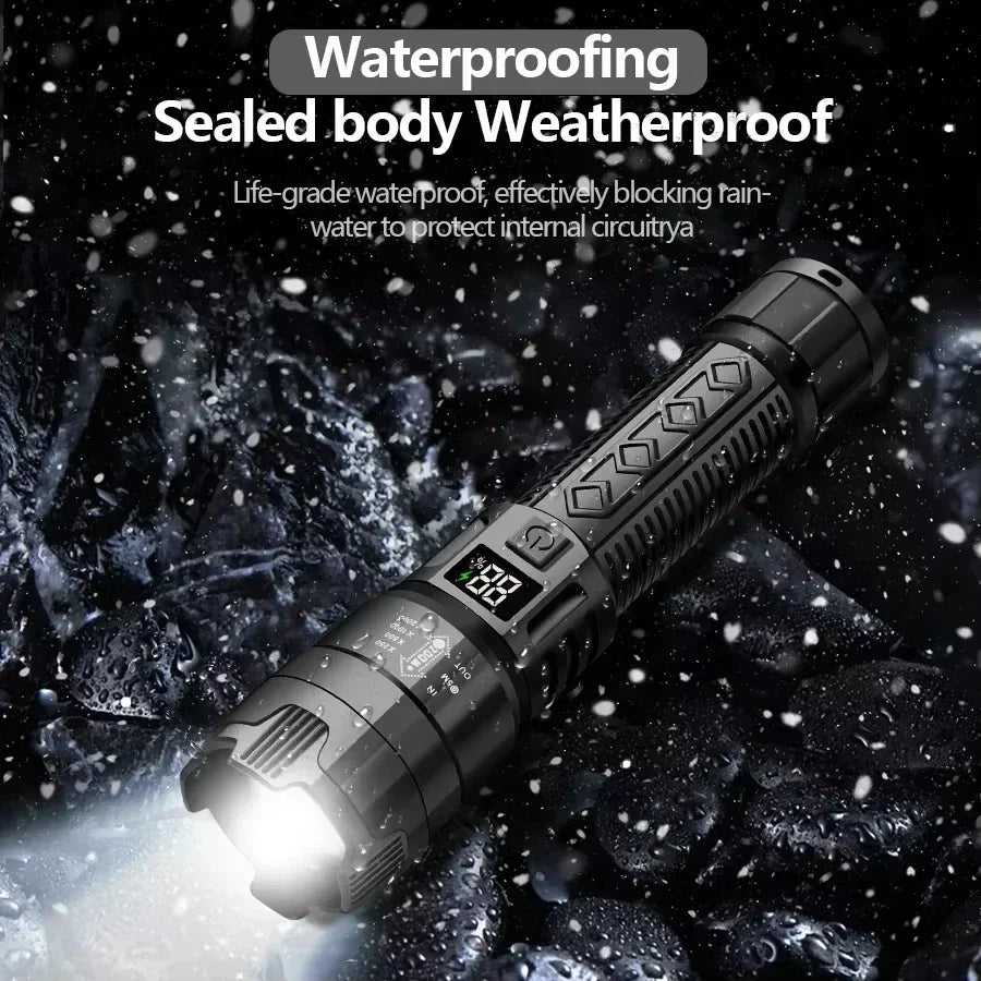 2PCs High Power LED Flashlight USB Rechargeable Tactical Torch