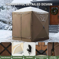 12x12 FT Pop Up Gazebo Screen Tent – 6-Sided Canopy with Carry Bag & Stakes, Outdoor Sun Shelter for Backyard & Camping