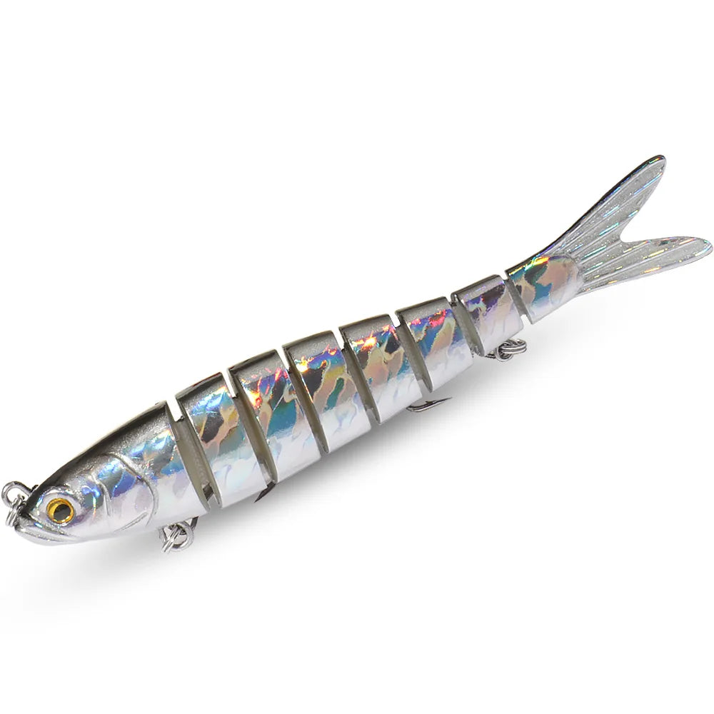 8-Segment Swimbait Fishing Lure – Slow Sinking Jointed Bass & Carp Hard Bait with Treble Hooks