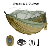 Portable Heavy Duty Nylon Camping Hammock with Mosquito Net – Single/Double Outdoor Travel Hammock