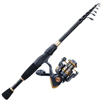 Sougayilang Telescopic Fishing Combo 1.8m 2.1m 2.4m Carbon Fiber Rod and 5.5:1 13+1BB Spinning Fishing Reel Fishing Kit Pesca