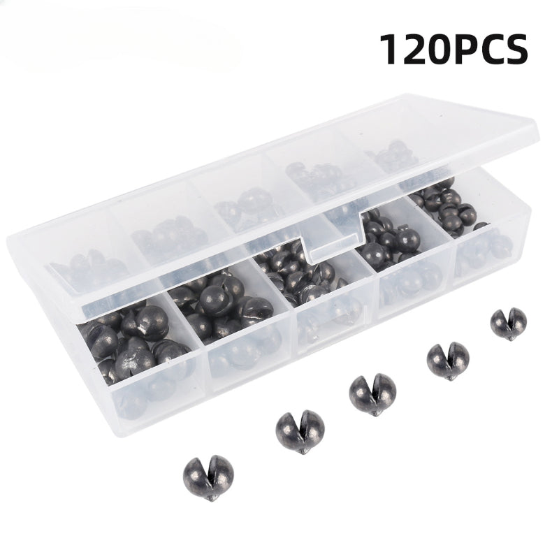 120PCS Fishing Lead Weights Set – Heavy Duty Open Round Sinkers for Raft & Sea Fishing
