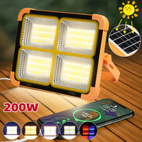 200W Portable Camping Lamp Solar Rechargeable with Magnet