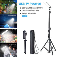 Portable Outdoors Led Work Light USB Tripod Camping Lamp Spotlight SMD Telescopic Pillar Lamps Collapsible Outdoor Picnic Light