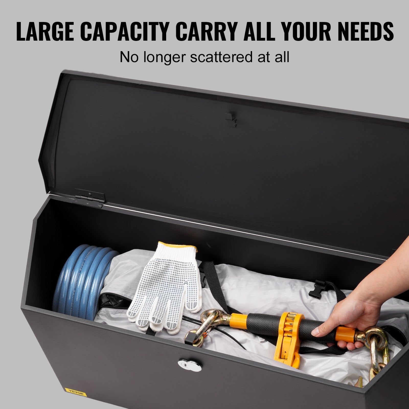 Heavy-Duty RV Trailer Tongue Storage Box – Secure & Lockable Carbon Steel Design